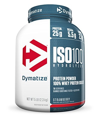 Dymatize ISO 100 Post Workout and Recovery Supplements, Strawberry, 5 lbs