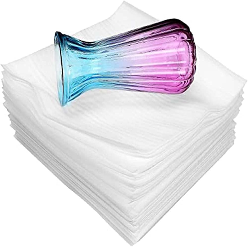 ELECDON 50Pcs Cushion Foam Pouches & Sheets, Moving Foam Wrap Pouches, Protect Mug, Cup, Glasses, China, and Dishes, Packing Supplies, Packing Cushioning Supplies for Moving