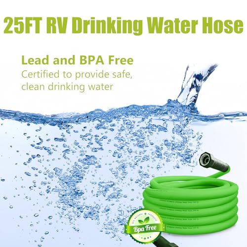 Image of Cupohus RV Water Hose 25FT, 5 /8 inch Extra Thick Wall Drinking Water Hose