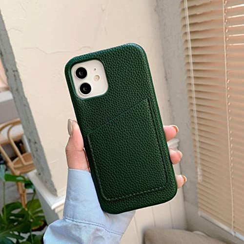 Coque portefeuille iPhone 11 cuir vert étui porte-cartes iPhone XR X 8 Plus