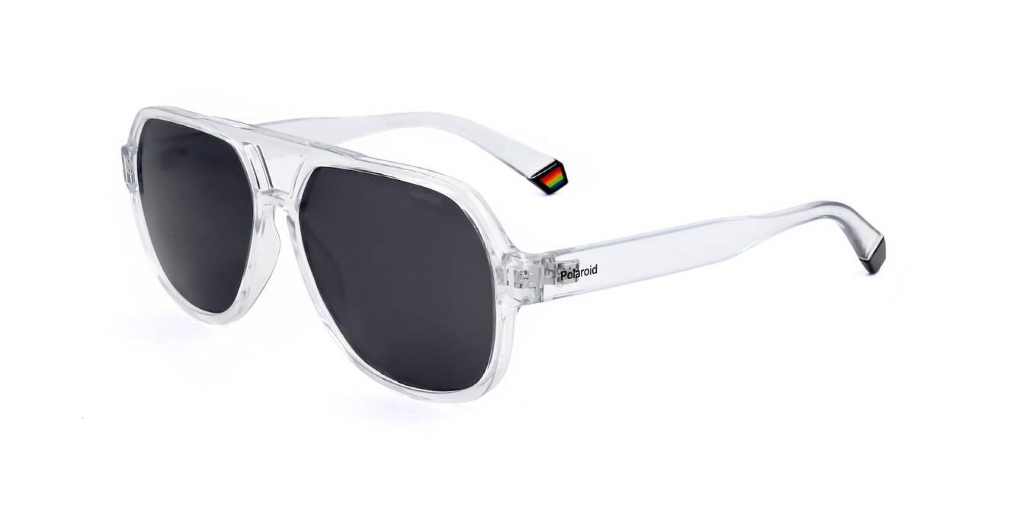 Polaroid Unisex Gray Sunglasses, One Size, Transparent Polycarbonate Sunglasses