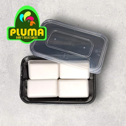 Image of Pluma Bird Food | Natural Calcium Mineral Block for Birds - 4 Pieces (250 g) | Calcium for Budgies, Parakeets, Conures, Macaws, African Grey, Cockatiels, Parrots| for Adult & Self Feeding Birds.