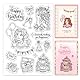 GLOBLELAND Geburtstagsfeier Transparente Silikonstempel Kuchen Luftballons Klare Stamps Damen Geburtstagshüte Silikonstempel Für Kartengestaltung DIY Prägung Journaling