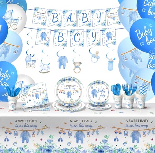 Conjunto de louça completo para servir (Baby Shower Blue)