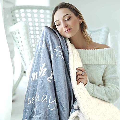 Soft Fluffy Throw Christian Blanket - Double Layer 65X50 Throw Blanket - Scripture Grey Soft Blanket For Couch & Bed - Healing Gifts For Women - Warm Blanket For Bed #TOP1
