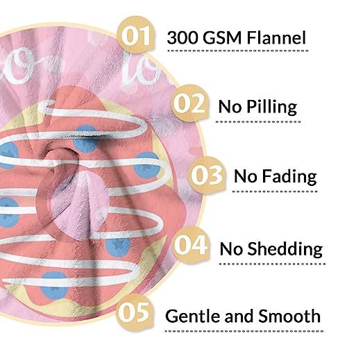Girls Blanket - 30"x40" Cute Donut Throw Blanket Gifts for Girls - Pink Soft Fuzzy Doughnut Blanket for Couch & Office