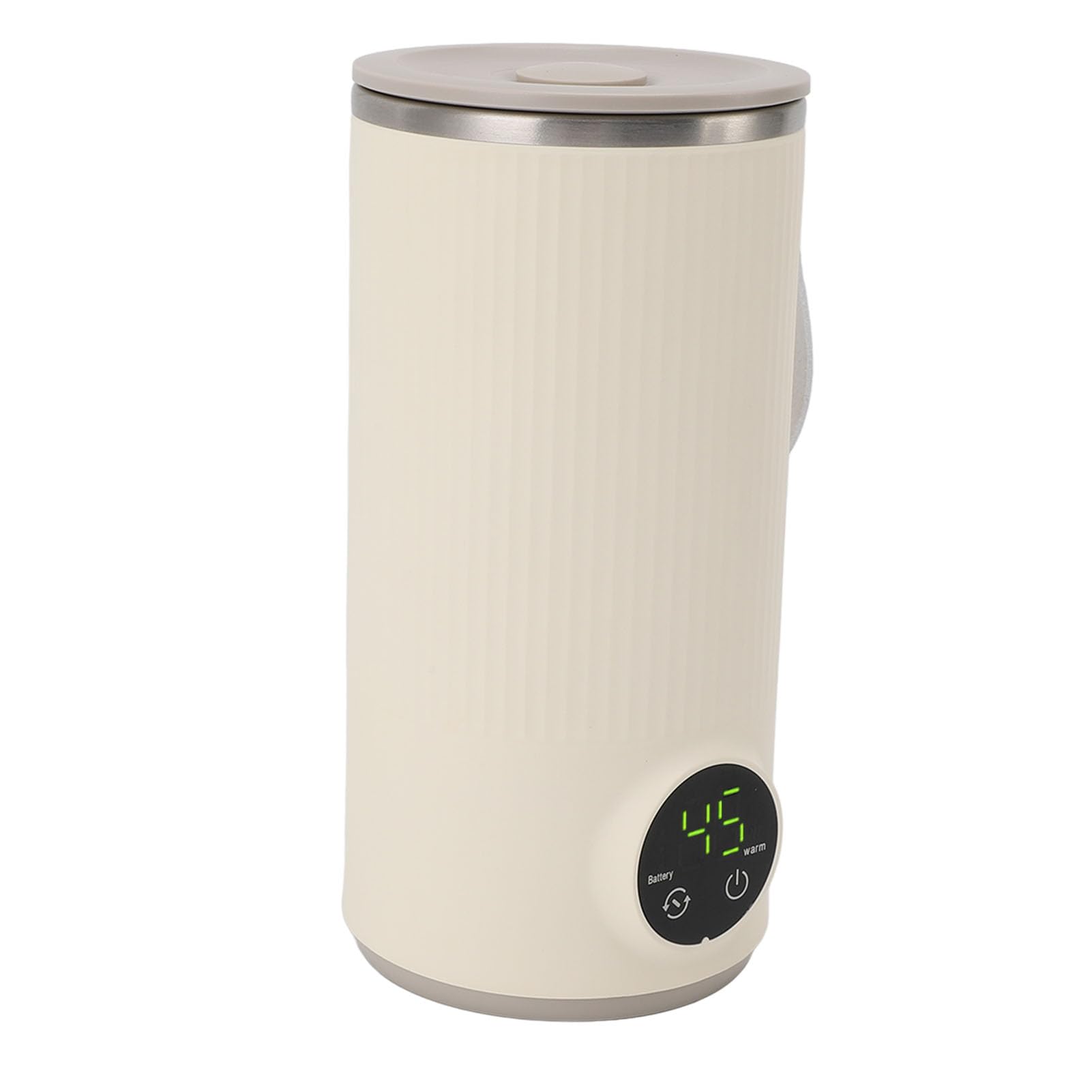 Calentador de Biberones Portátil Calentador de Leche de Viaje con Baterías Recargables Duales de 3000 MAh Agitador Giratorio de Calentamiento Rápido de Acero Inoxidable con