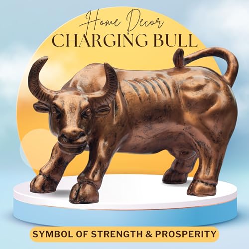 Charging Bull Statue for Home & Office Decor – Large 12 Inch Resin Figurine | Tabletop Showpiece for Decor, Gifting, Vastu — photo — 2 of 9