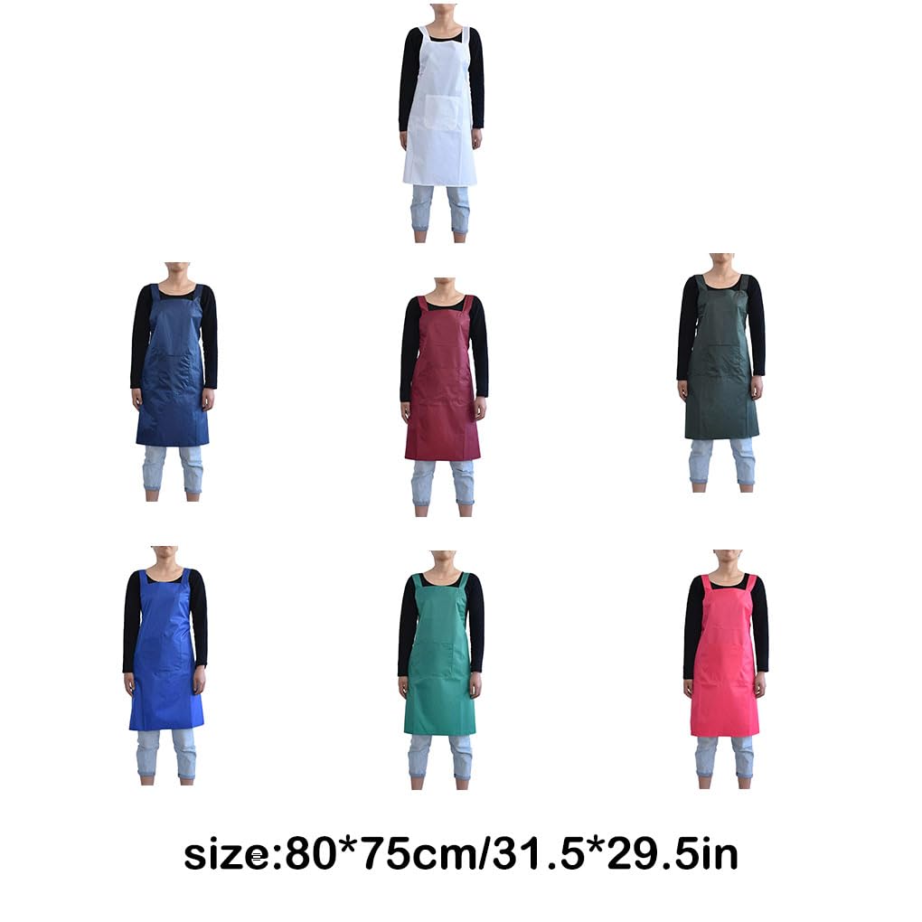 Grembiule completo da chef in plastica senza maniche, con laccio semplice, per la pulizia della casa, comodo aiutante per gli uomini che cucinano carpenteria rosa, rosso rosa, 80 x 75