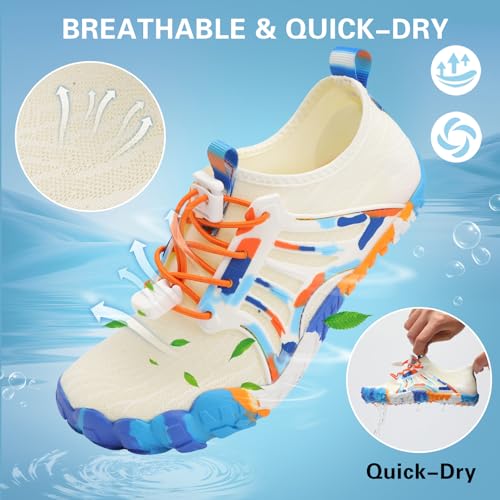 Scurtain Water Shoes for Kids Boys Girls Quick Dry Aqua Shoes Barefoot Beach Sports Swim Pool for Little Big Kid with Drainage2