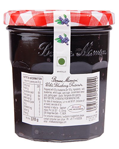 Image of Bonne Maman Wild Blueberry Preserve Fruit Jam, 13 oz ℮ 370 g