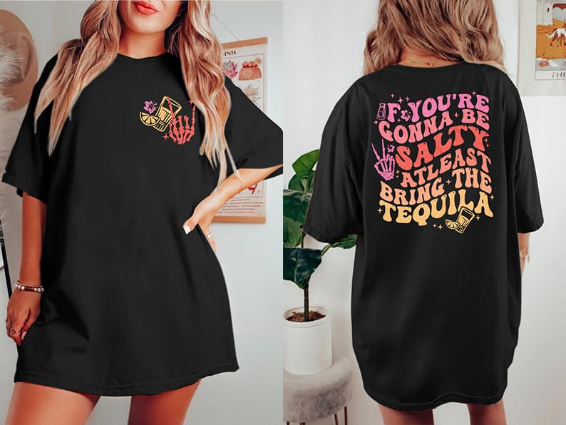 Tequila Oversize Shirt Drink Shirts: Women Cinco De Mayo T-Shirt Funny Salty Tequila Graphic Tee Casual Short Sleeve Tops2