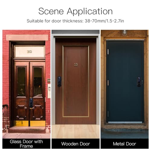 Swokely Smart Fingerprint Door Lock for Front Door Electronic Keyless Keypad Entry Door Lock with 6 Ways Unlock 110 Groups Fingerprint and 400 Groups Password Storage APP Control BT Safety Lock - Image 4