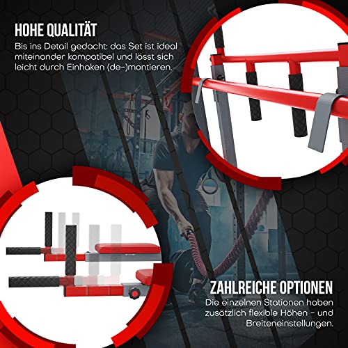 K-Sport: Trainingsset Sprossenwand + Dip Station, Klimmzugstange & Trainingsbank I Kraftstation mit Pull-Up Bar, Dip… – Bild 5