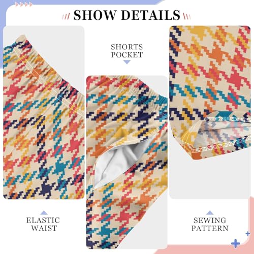 Check Plaid Red Blue Yellow Boys Pants for Kids Jogger Pants with Pockets S-XL4