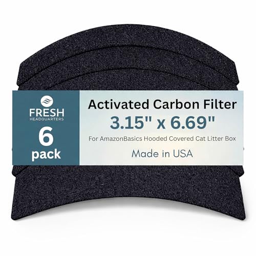 6-Pack Activated Carbon Cat Litter Box Filters