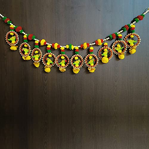 Image of Handmade Door Hanging Bandarwal Chudi Style Toran (TC-05) -Diwali New Year Inauguration Wedding Festival Home Decor Pooja (40 Inch X 6 Inch)