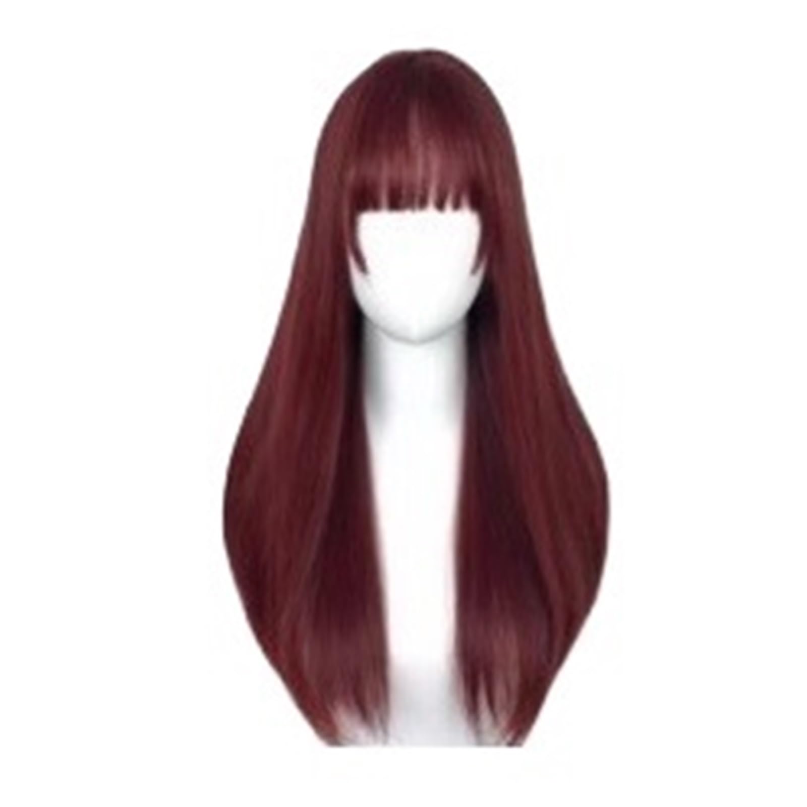 Libangrong-888 Women's One Color Wigs Red Long Straight Hair Wig For Full Head Hairstyle, Neat Bangs Natural Wig