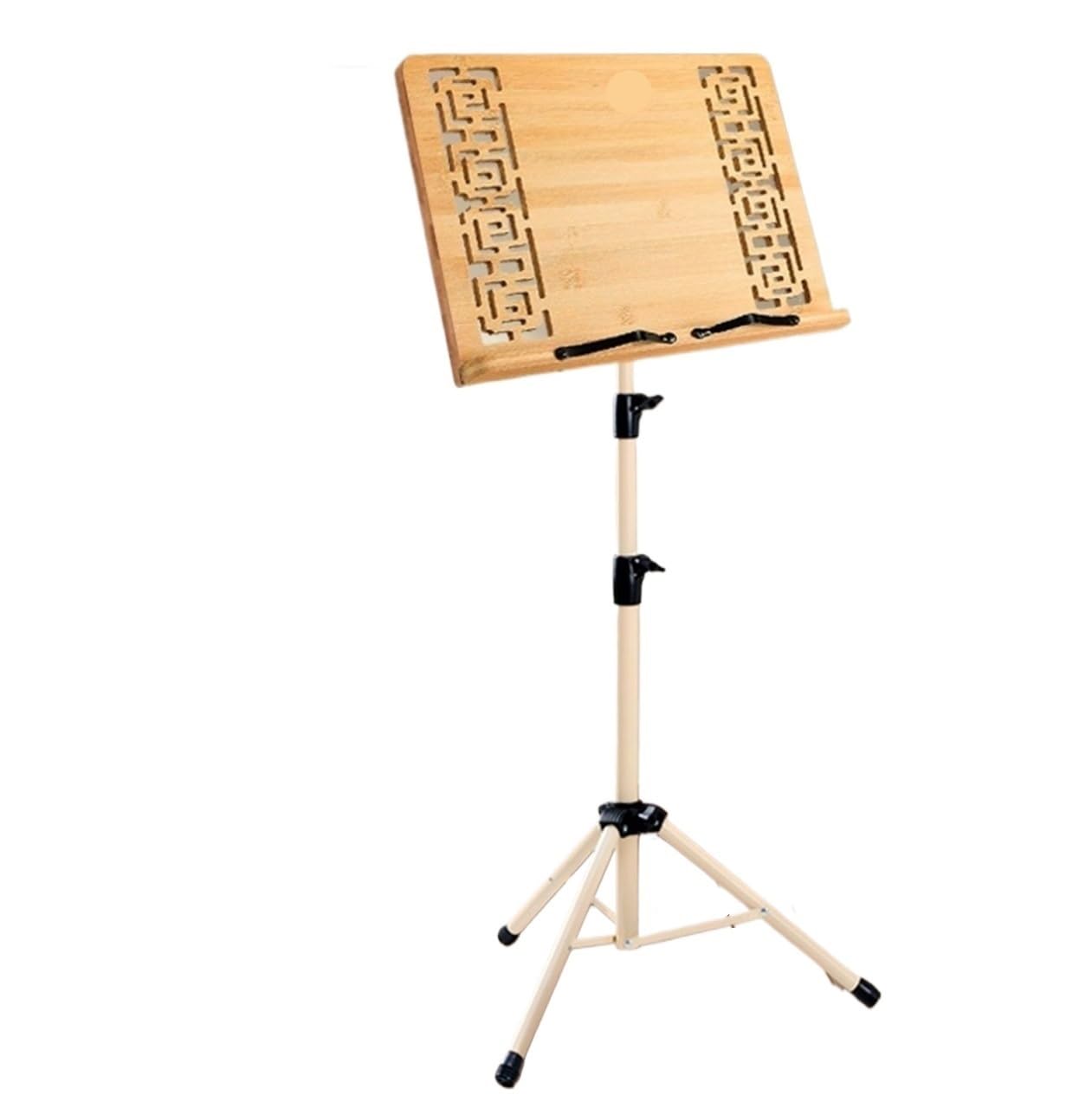 Atril Atril de Madera con diseño Hueco, trípode de Altura Ajustable for conciertos. Atriles Musica(Natural)