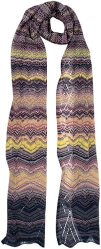Missoni Pre-Loved Bufanda de Punto Morado y Amarillo con Zig Zag