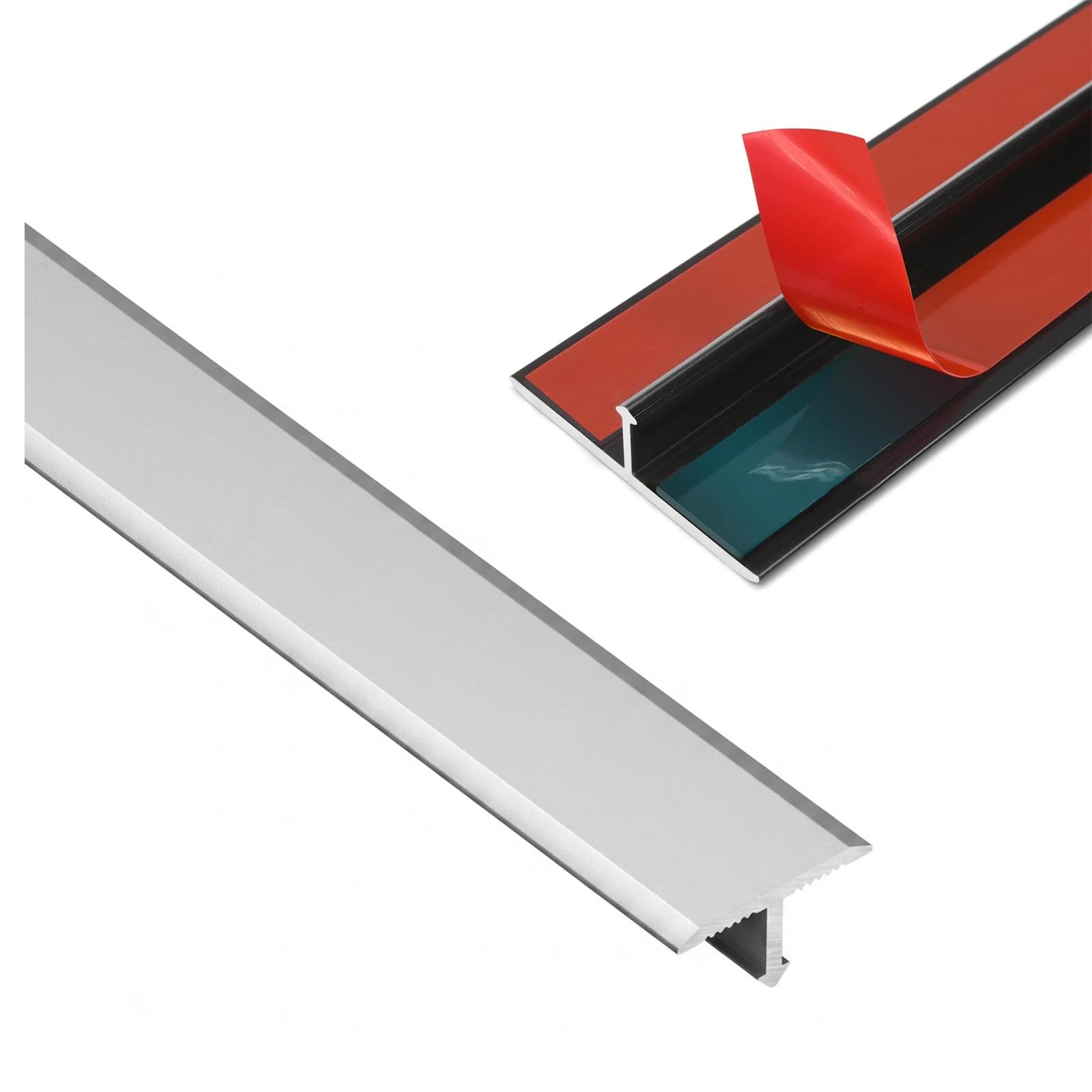 Perfil Divisor de Suelo en T Autoadhesivo de Aluminio Plano