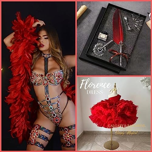 Plumas de ganso rojo Ballinger: 120 piezas de 6-8 pulgadas para manualidades 7