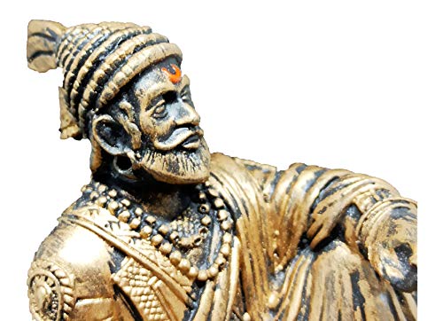 Image of Plastic Chhatrapati aji The Legend of Maharashtra Statue, GOLD MATTE COLOUR, Standard, 4 Inch