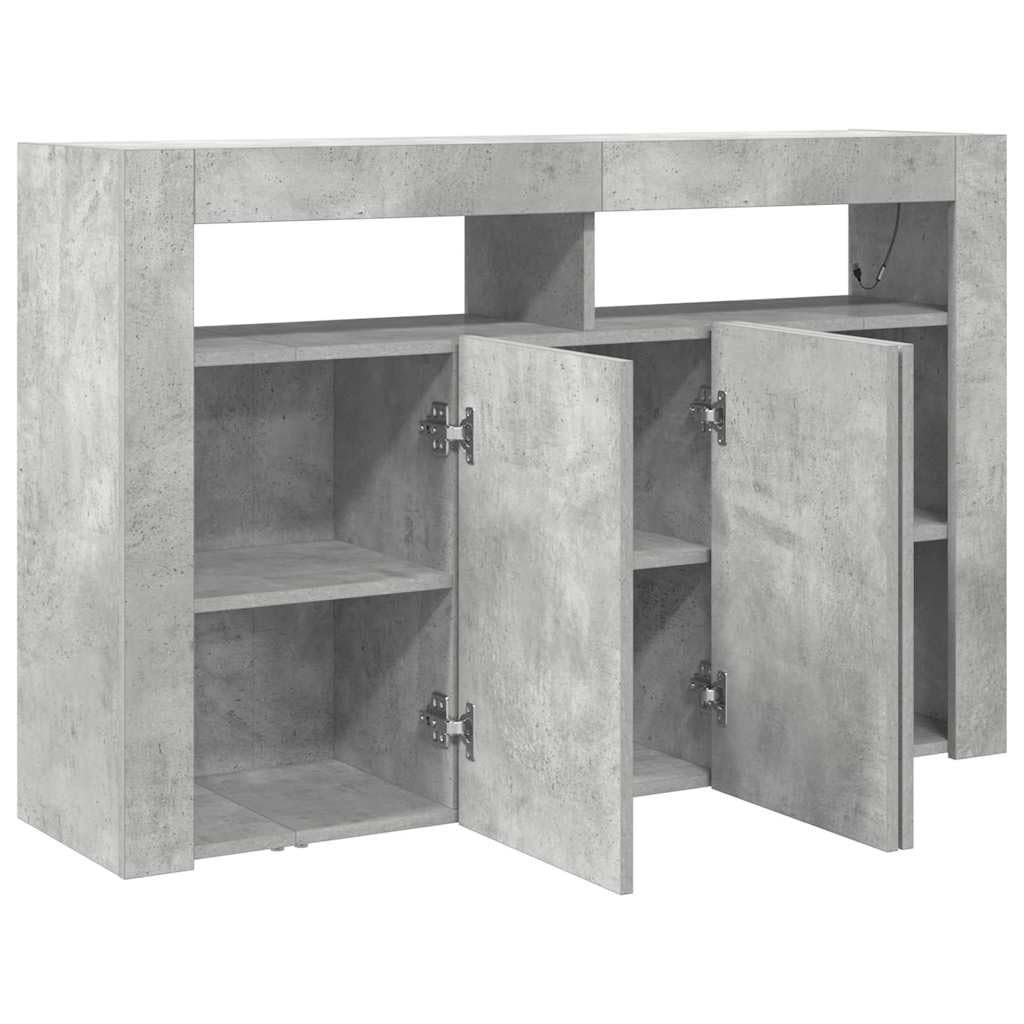 Générique Buffet Gris Béton Bois Reconstitué 116 x 30 x 75 cm Rectangulaire,Meubles,Armoires & Meubles de Rangement,Buffets & bahuts,Gris,38.3 KG,3333879