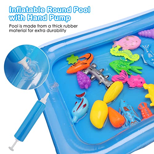 Dc-Beautiful 51 Piece Fishing Toy Baby Bath Toy Magnetic Net Fishing Game Fishing Learning Education Play Set Outdoor Fun Best Gift For Children Fishing Game For Kids Party Favors #TOP2