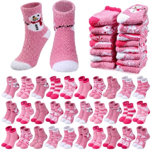 Image of Hoolerry 30 Pairs Fuzzy Socks in Bulk