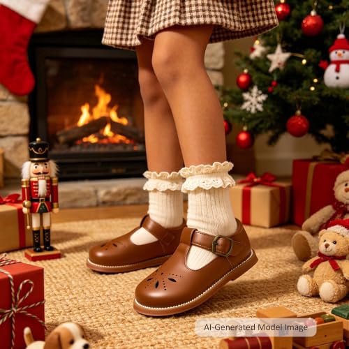 Image of Felix & Flora Toddler Little Girl Princess Dress Shoes-Mary Jane Flats for Girl Party School Shoes