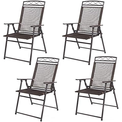 COSTWAY Set of 4 Folding Garden Chairs Cover