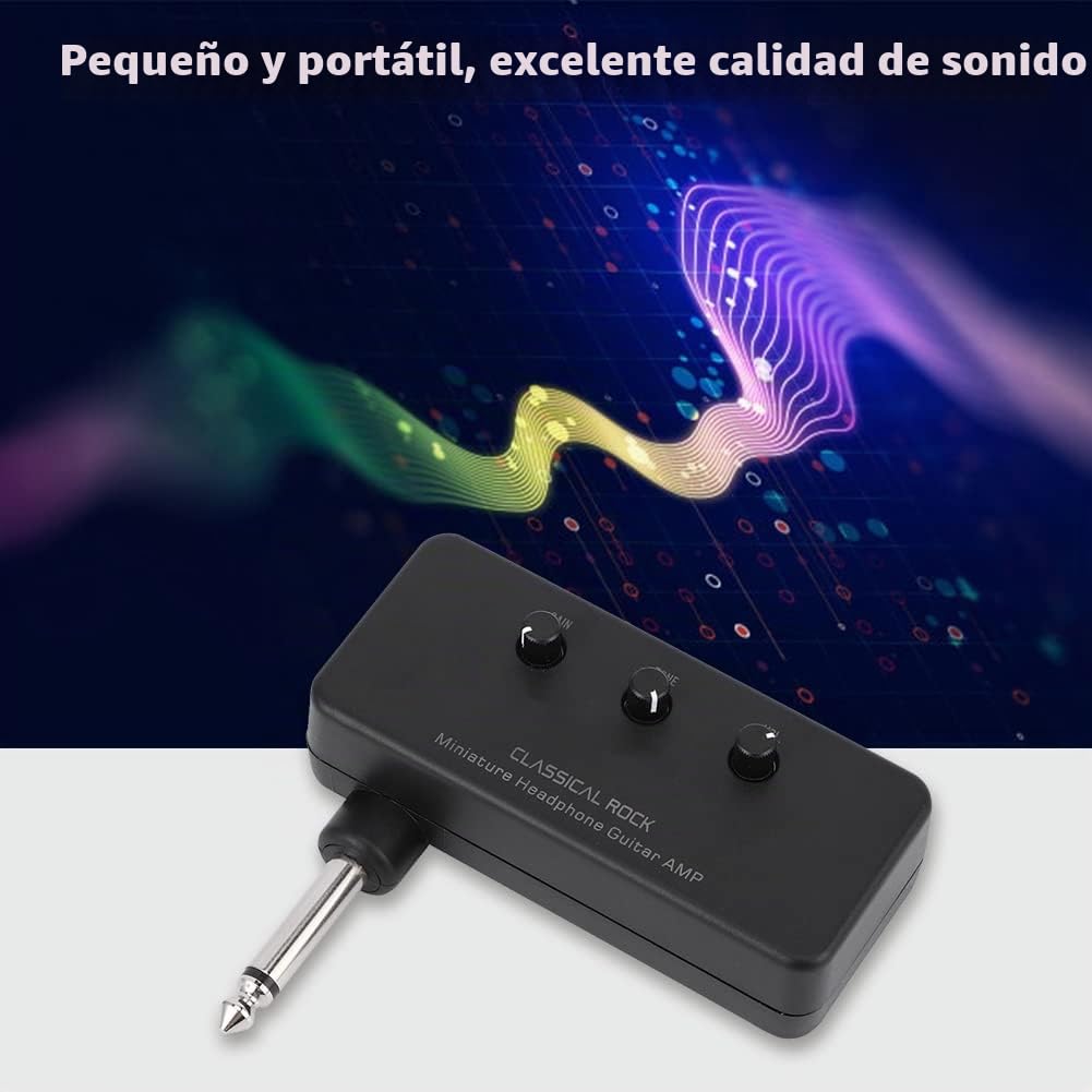 Amplificador de Guitarra ABS, Práctico Mini Amplificador para Bajo, Portátil Amplificador de Guitarra Eléctrica para Practicar en Casa Estudio Viaje