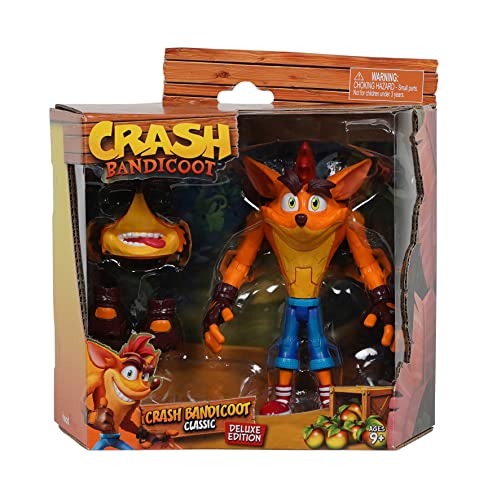 Crash Bandicoot Bandai Deluxe-Edition Actionfigur | 16,5 cm Spielzeug mit 16 Gelenkpunkten und Zubehör | Sammelfiguren Merchandise Kollektion