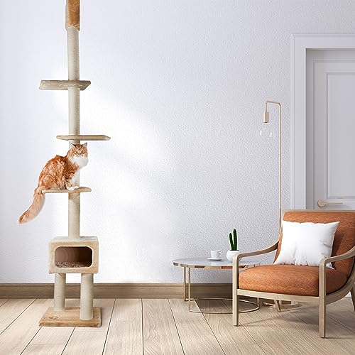 TRIXIE Torre para Gatos Ajustable con Rascador Sisal Beige miniatura 2