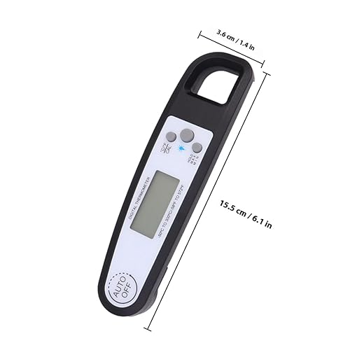 Miniatura 2 de Luminous Foldable Digital Meat Thermometer with Backlight Collapsible BBQ Probe for Accurate Cooking and Grilling Black Electronic Food Thermometer