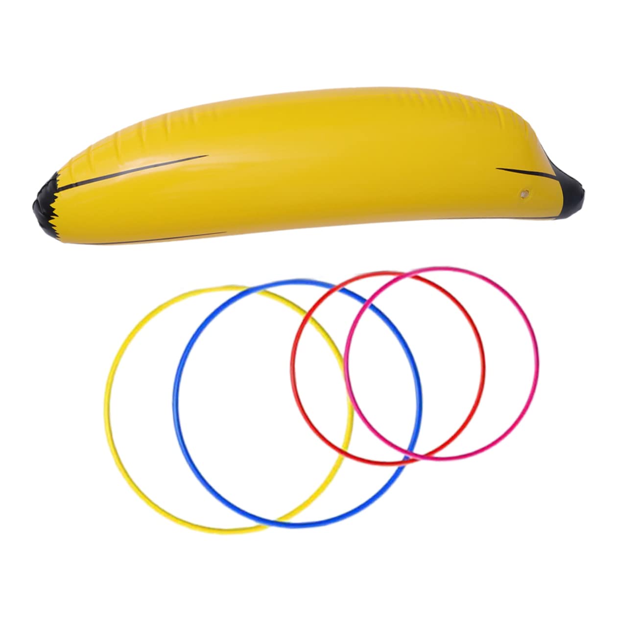 HANABASS 5Pcs Inflatable Banana Ring Toss Thick PVC Game Banana Rings for Parties Festivals and Outdoor Activities Engaging Decoration
