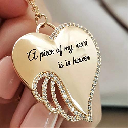 Wcysin A Piece of Heart is in Heaven Pendant Necklace Ringstone Fashion Necklace Rose Gold