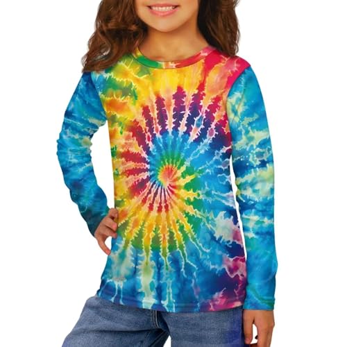 Image of Long Sleeve Shirts for Girls Casual Crewneck Tops Fall Winter Outfits for 3-16 Years Old