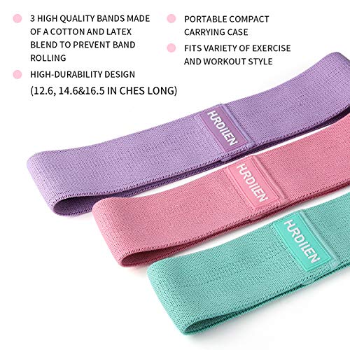 Hurdilen Resistance Bands Loop Exercise Bands,Workout Bands Hip Bands Wide Resistance Bands Hip Resistance Band for Legs and Butt,Activate Glutes and Thigh (Pink,Light Purple,Green)