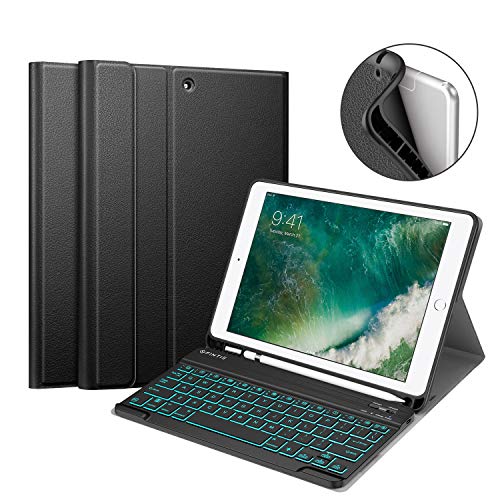 Fintie Keyboard Case for iPad 9.7 2018, Soft TPU Protective Cover with Pencil