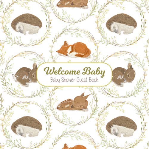 Baby baby Shower Guest Book Woodland Animals Baby Guest Book