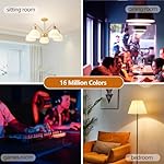 Smart Light Bulbs with Remote, 16M Colors RGBW Dimmable WiFi Bluetooth Smart Bulbs Led Color Changing Light Bulbs Compatible with Alexa Google Home, A19, E26 9W 800 Lumens Equivalent 60W (2) - Image 4