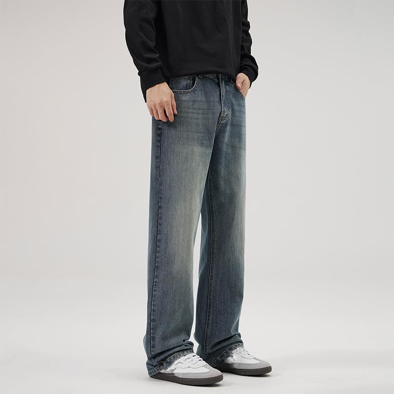 Men's Classic American Jeans Loose Fit Straight Leg Casual Pants3