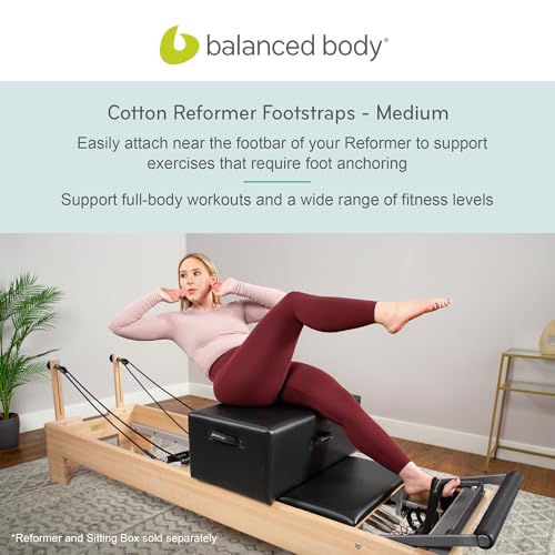 balanced body medium cotton or padded footstrap for pilates reformer compatible with studio reformer xsr or revo footbar pilates equipment accessory 275 inches