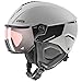 Produktbild uvex Instinct Visor pro V Skihelm für Erwachsene, Männer Frauen Unisex, Variomatic Visier, Selbsttönend, Grey matt 59-61