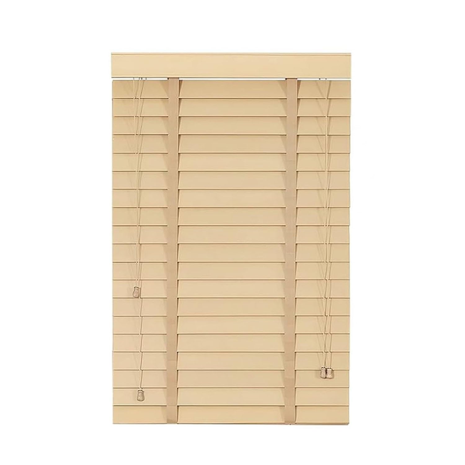 AJTXCSFOQL 5 cm Slats Wood Blind 80 85 170 90 95 65 70 110 125 130 150 Wide, Room Darkening Horizontal Window Blinds Shades, Cordless Mini Blind for Indoor Windows, Easy to Install(Natural)