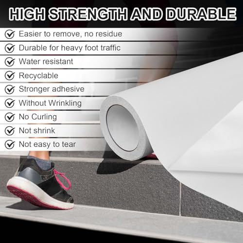 Image of Watersay 12 Inch X 20 ft Anti Slip Traction Tape Widen Waterproof Clear Non Skid Tape Durable Grip and Friction Stair Non Slip Strips Abrasive Adhesive for Stairs Steps Ramp Outdoor Indoor