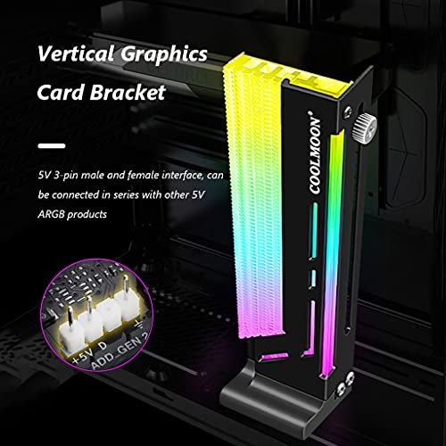 Soporte vertical para GPU con iluminación A-RGB 5V miniatura 5