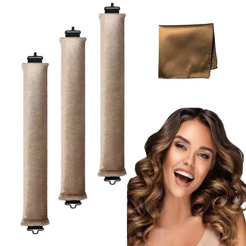 Classic Heatless Curls Overnight Rods No Heat Hair Curlers Curling Iron Jumbo Flexi Rods Large Foam Hair Rollers for Long Short Hair to Sleep in with Satin Scarf Styling Tools Blonde